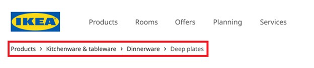 Breadcrumbs Example in SEO