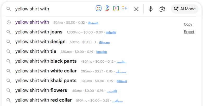 Keyword research via autosuggest
