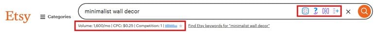 Keyword research tool for Etsy