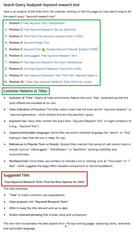 Keywords Everywhere meta title generator