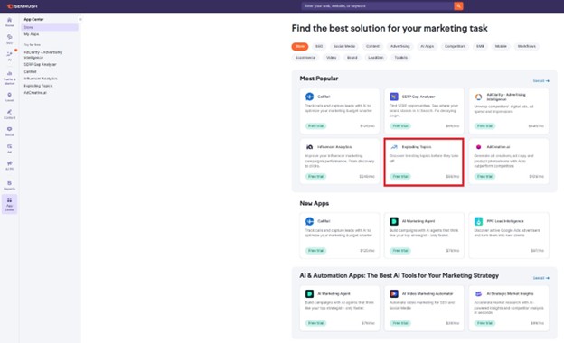Semrush Apps Center