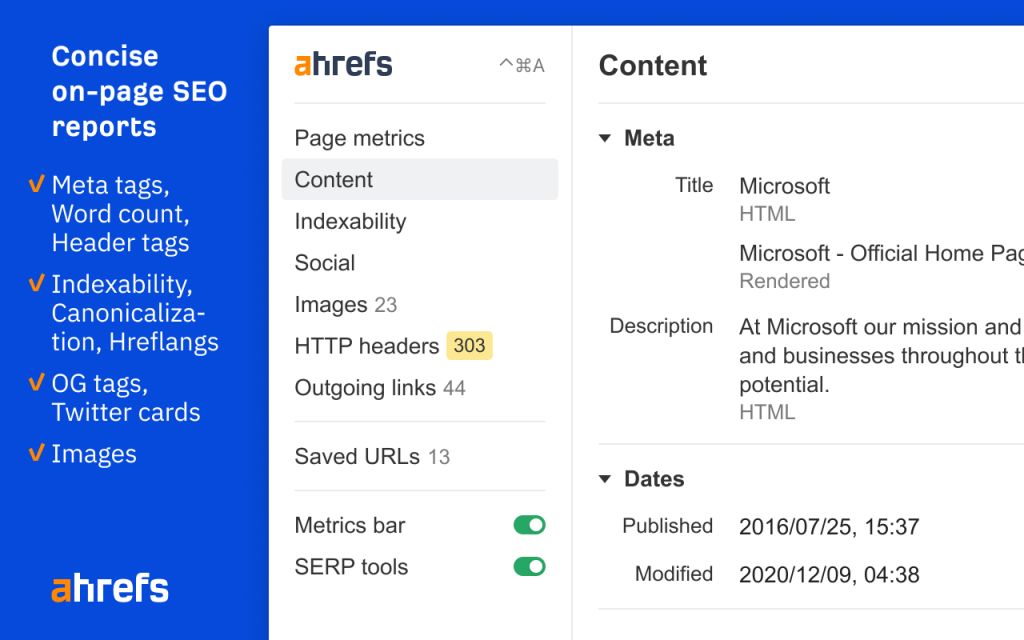 Ahrefs SEO analysis 