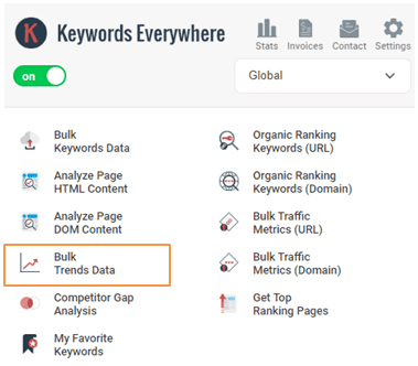 Bulk keyword analysis 