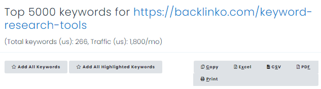 Download Keywords Everywhere table 