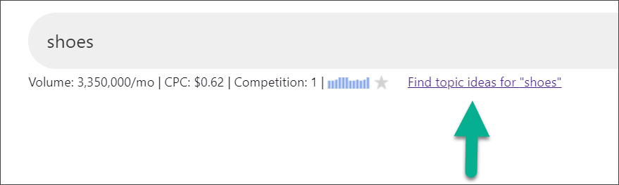 The Find Topic Ideas feature under the Pinterest search bar