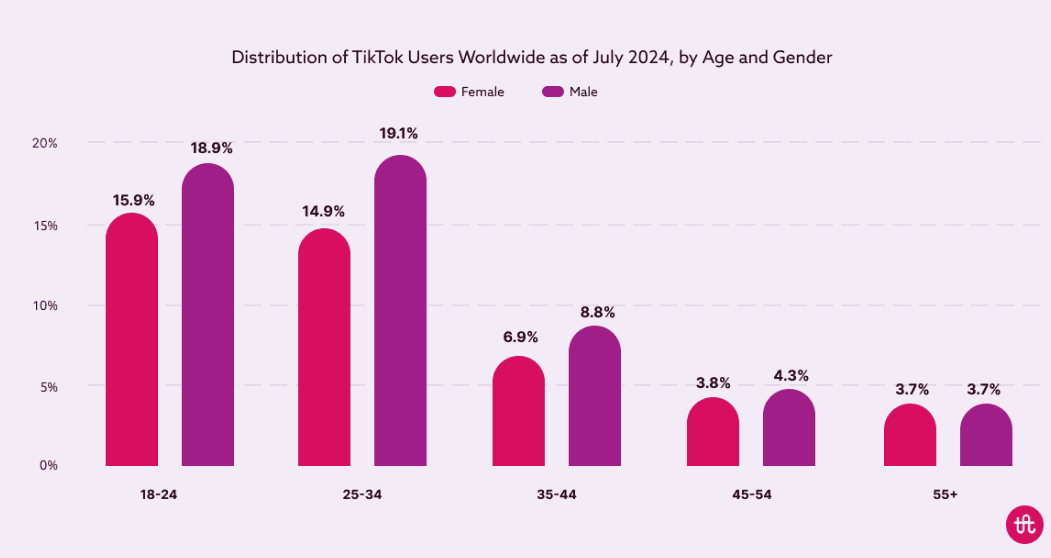 TikTok users by age and gender